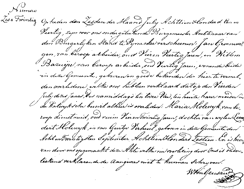 18410706 ovl akte 26 Maria dv L Molewijk - G Verheul